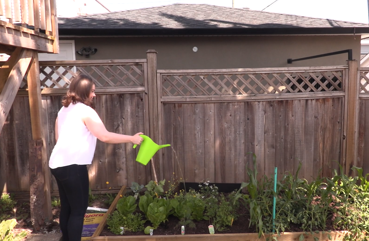 A photo of Amanda in the garden
