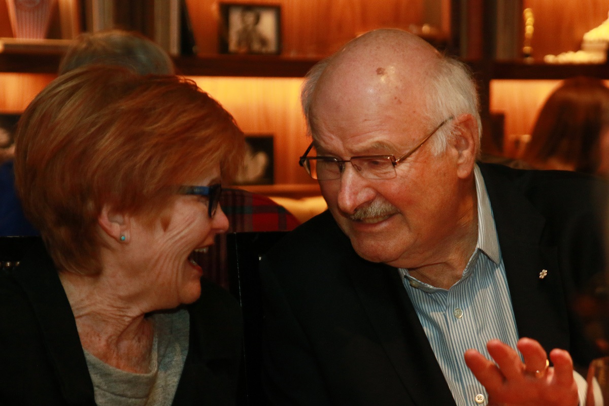 Mike Harcourt and keynote speaker Joy McPhail at the PPI welcome dinner.