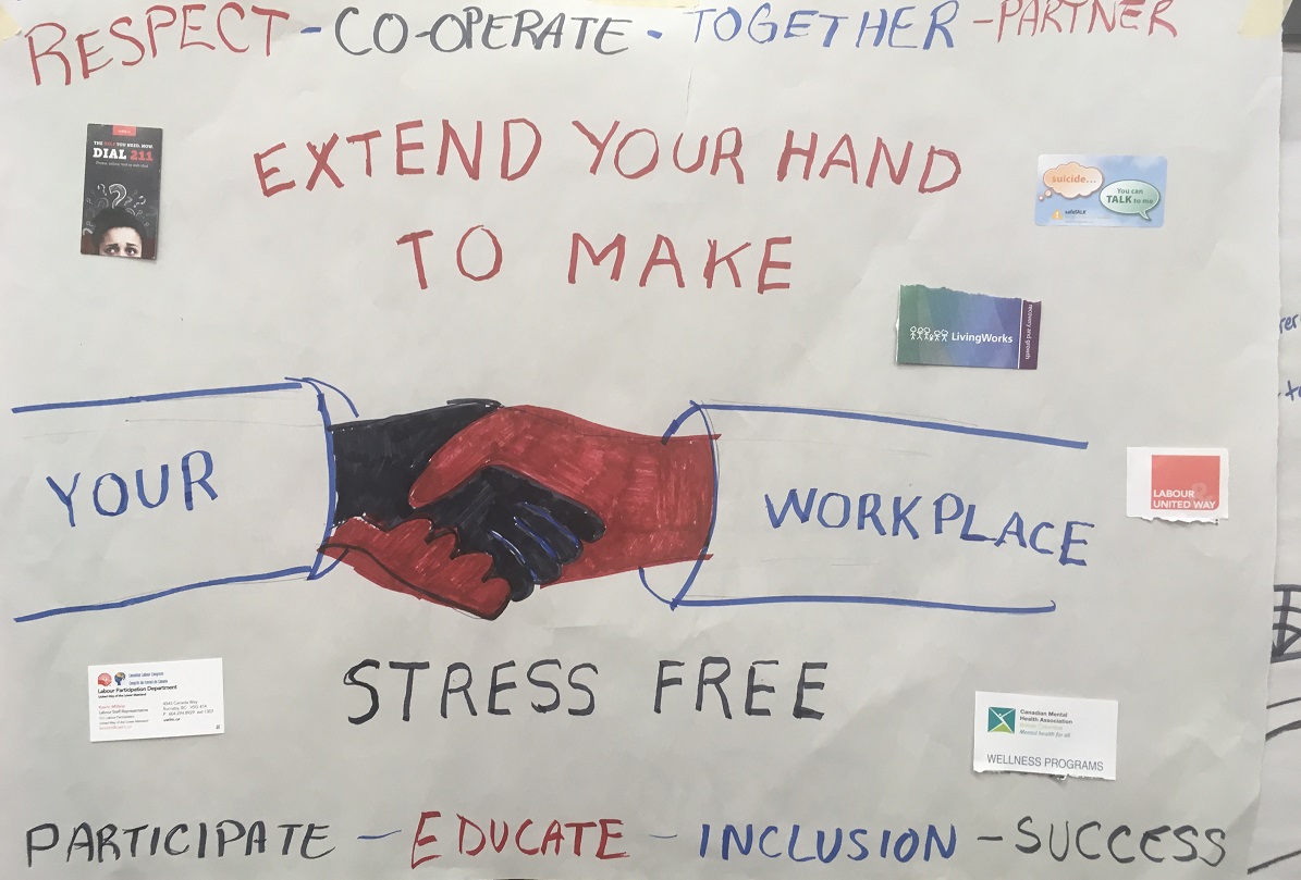 A poster with two hands shaking.