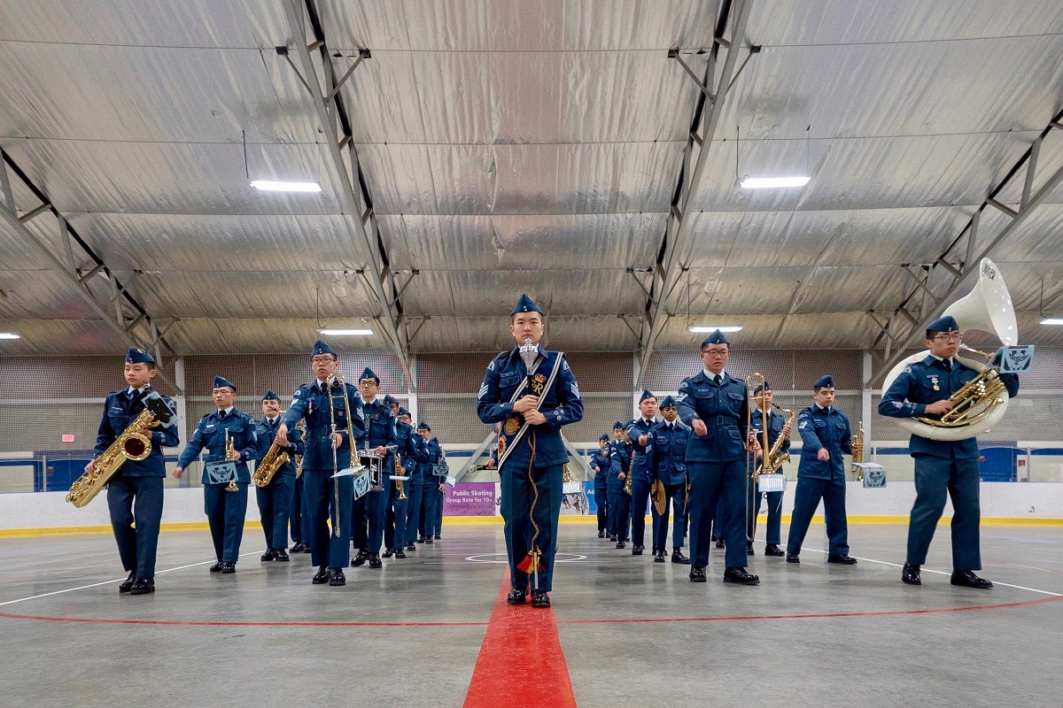 Air cadets in formation.