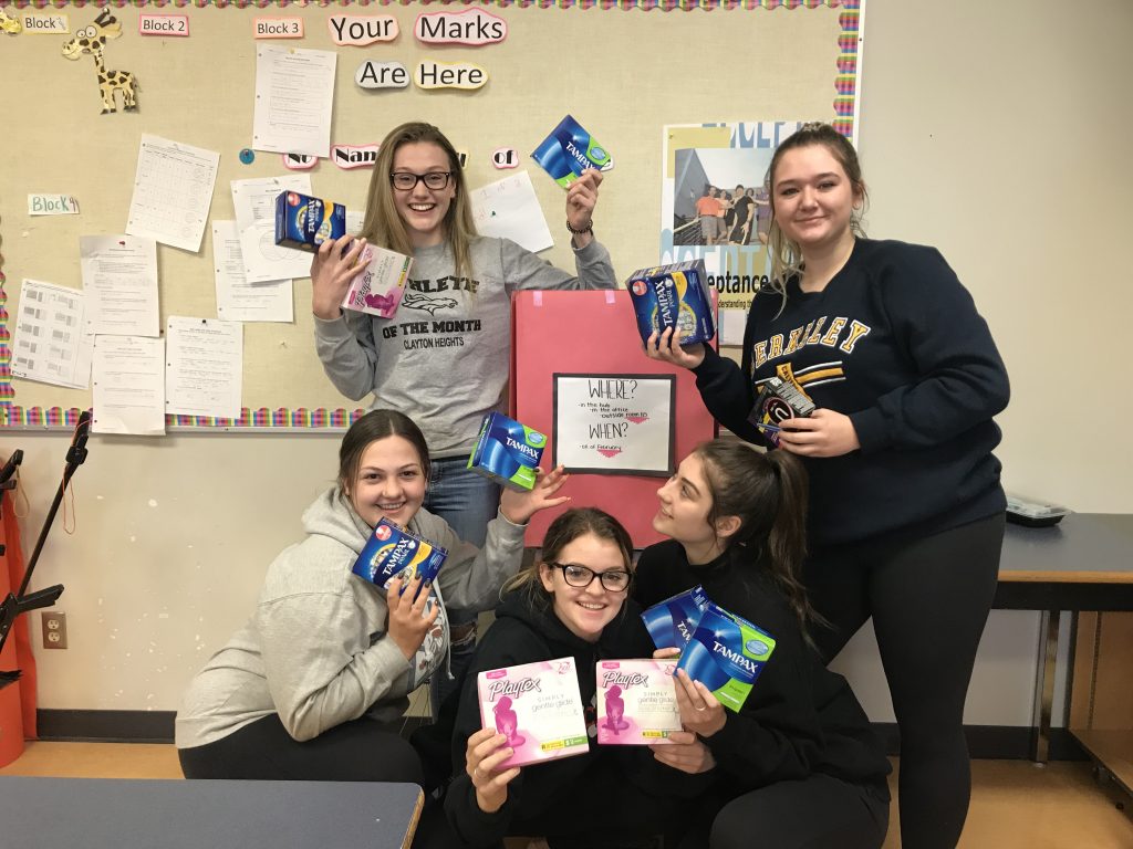 Clayton Heights Secondary students collect menstrual products