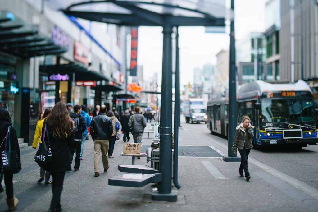 people walking in downtown Vancouver